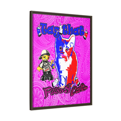 tag that - framed canvas art (pink swirl)