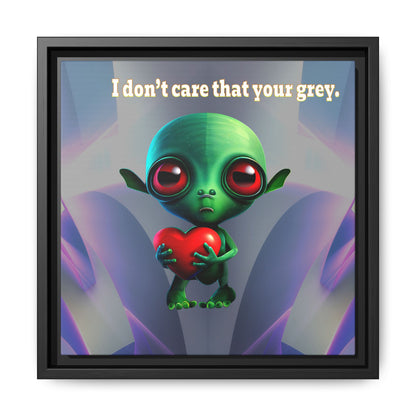 I don't care that your grey - framed canvas art (grey-pink wave)