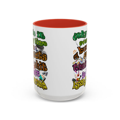 the bum's shit - Accent Mug (white)