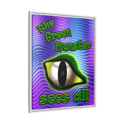 green monster - framed canvas art (purple wave)