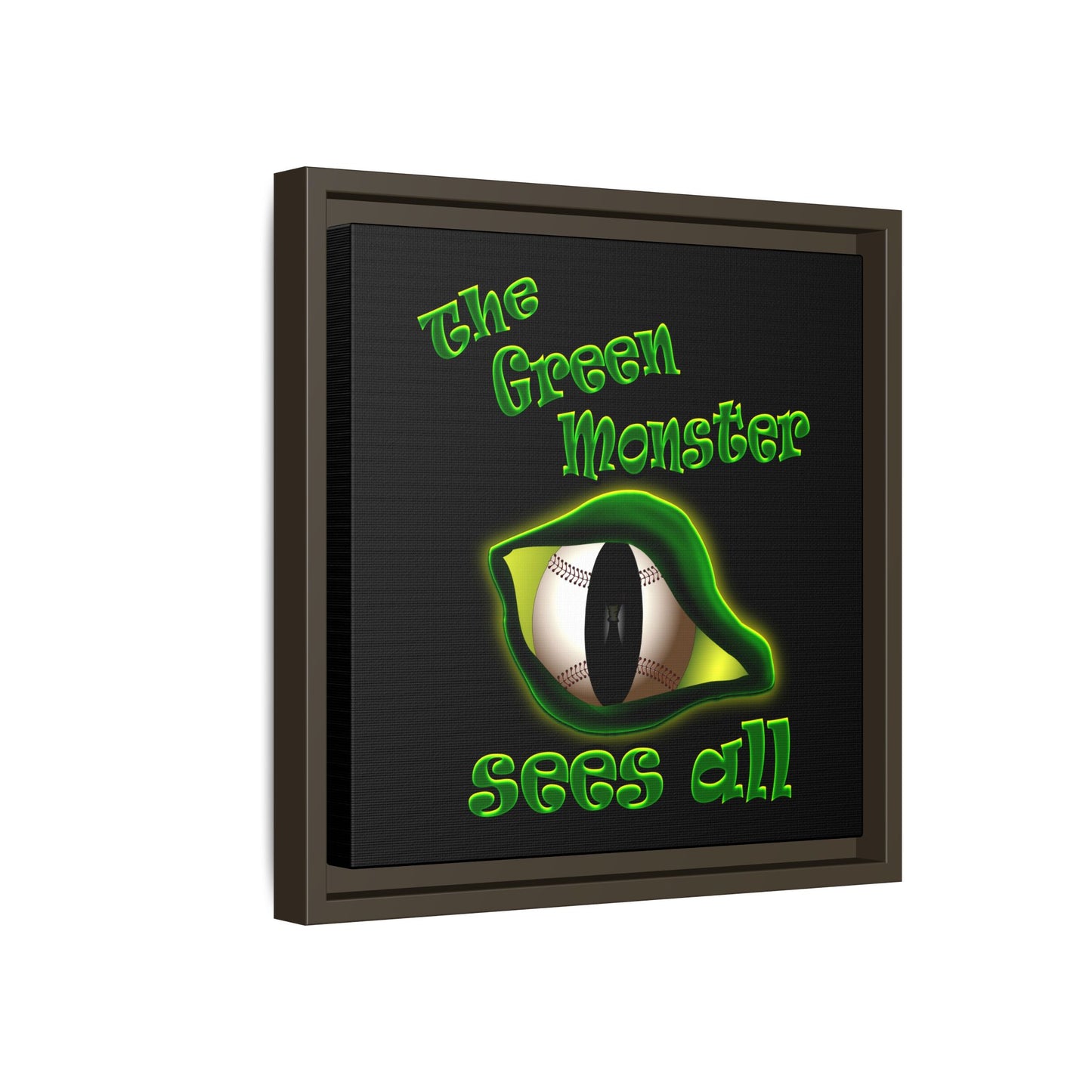 green monster - framed canvas art (black)