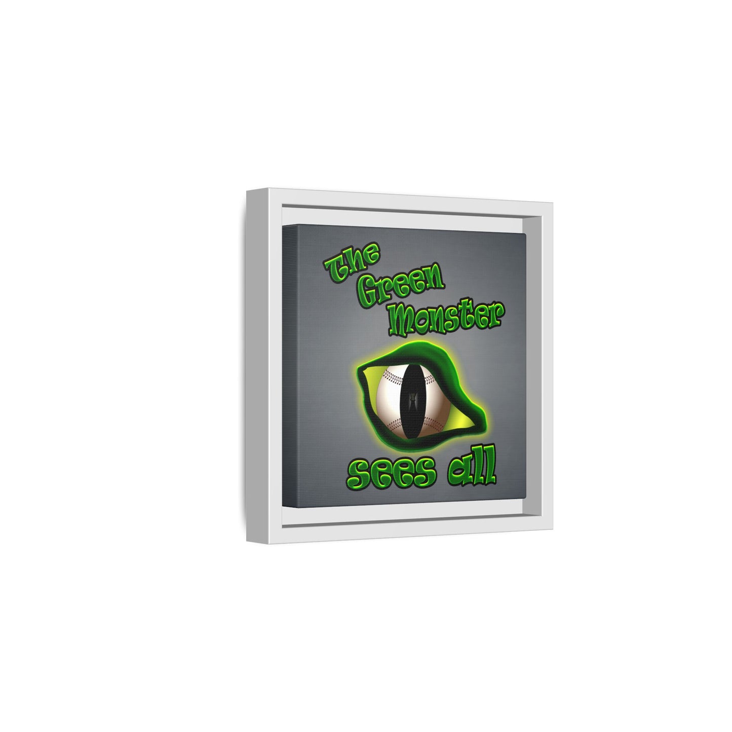 green monster - framed canvas art (grey-light grey)