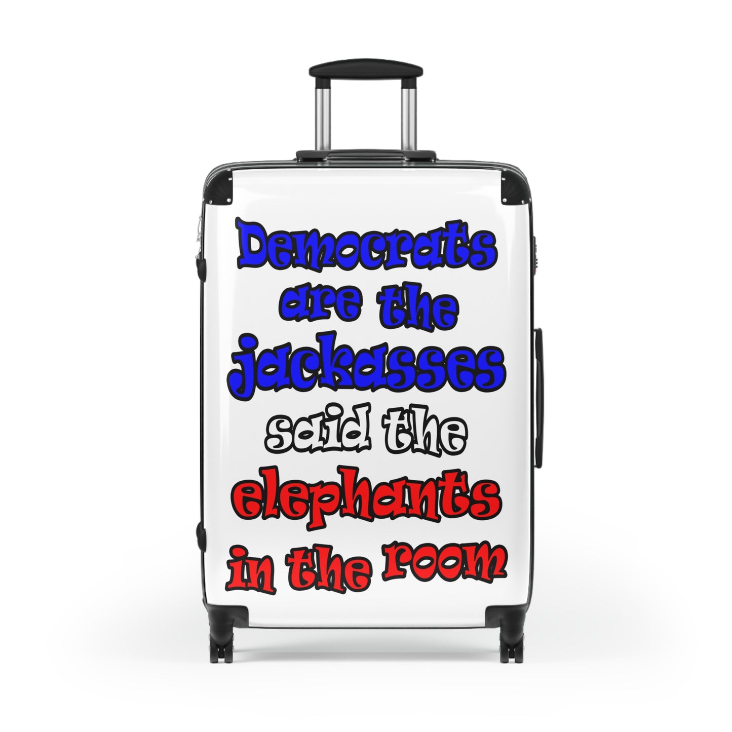 donkeys and elephants - Suitcase (white)