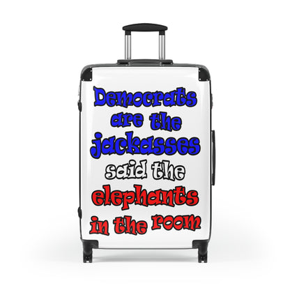 donkeys and elephants - Suitcase (white)