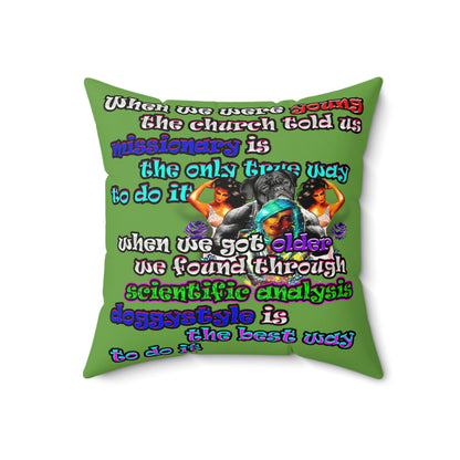 doggystyle - Faux Suede Square Pillow - (green)