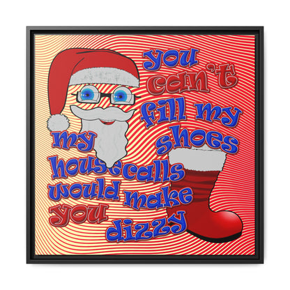 santa's shoes - framed canvas art (yellow-orange wave)