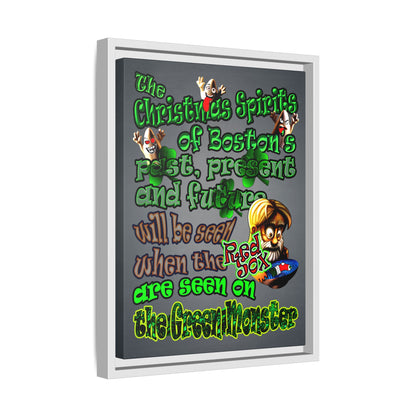 christmas spirits of boston - framed canvas art (grey-light grey)