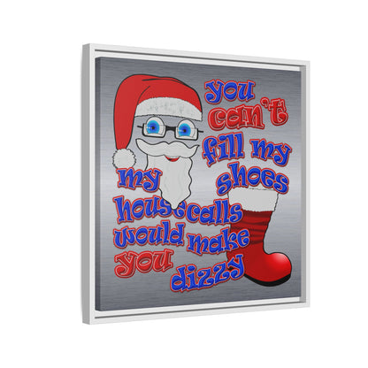 santa's shoes - framed canvas art (brushed nickel)