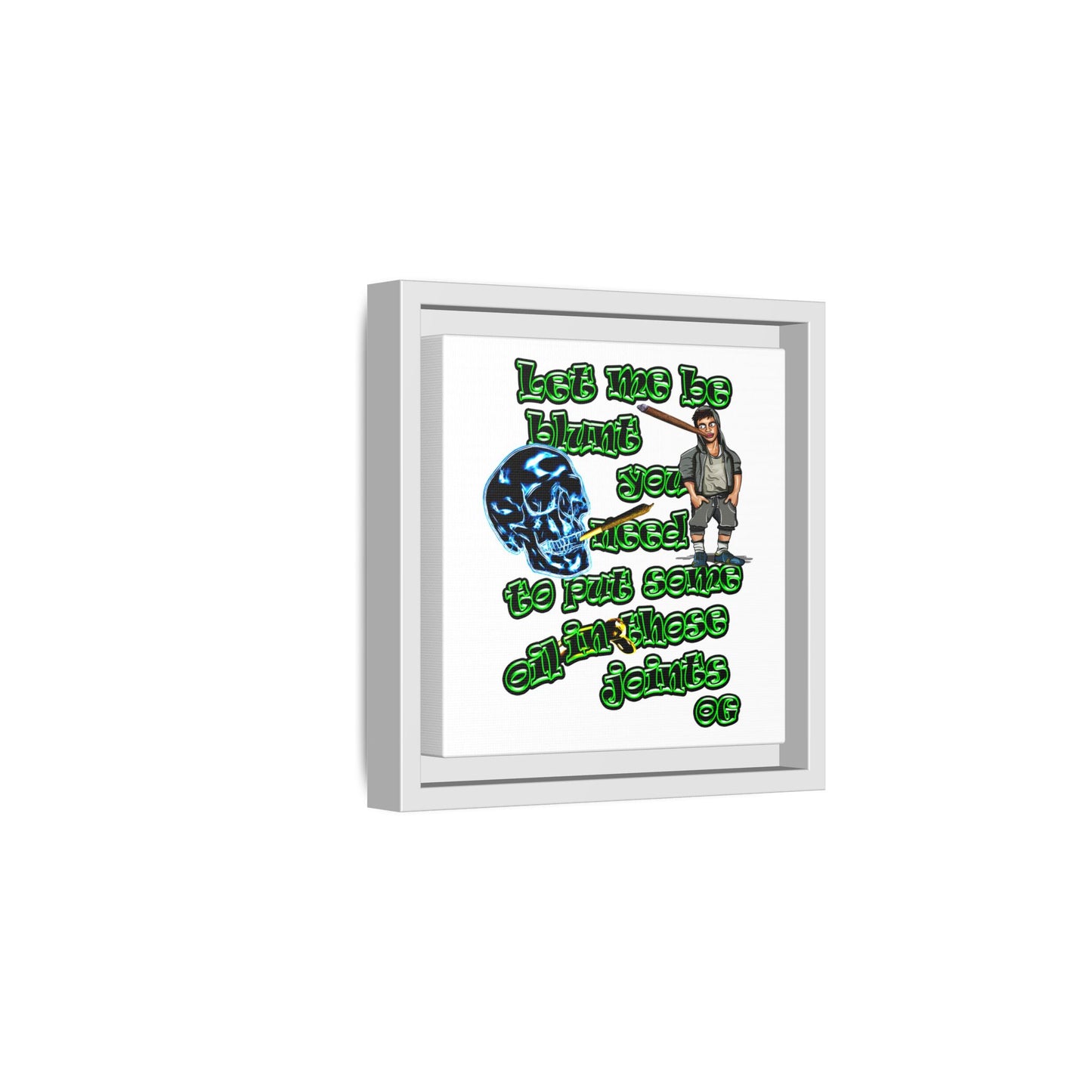 og - framed canvas art (white)