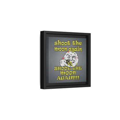 shoot the moon again - framed canvas art (grey-light grey)