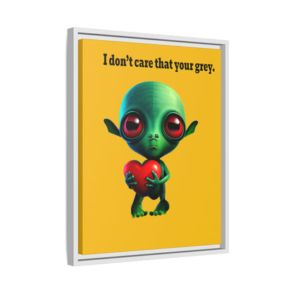 I don't care that your grey - framed canvas art (yellow)