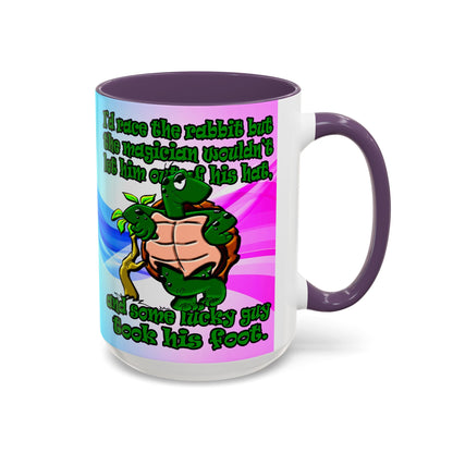 turtle race - Accent Mug (light blue-pink wave)