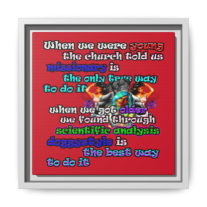 doggystyle - framed canvas art (dark red)