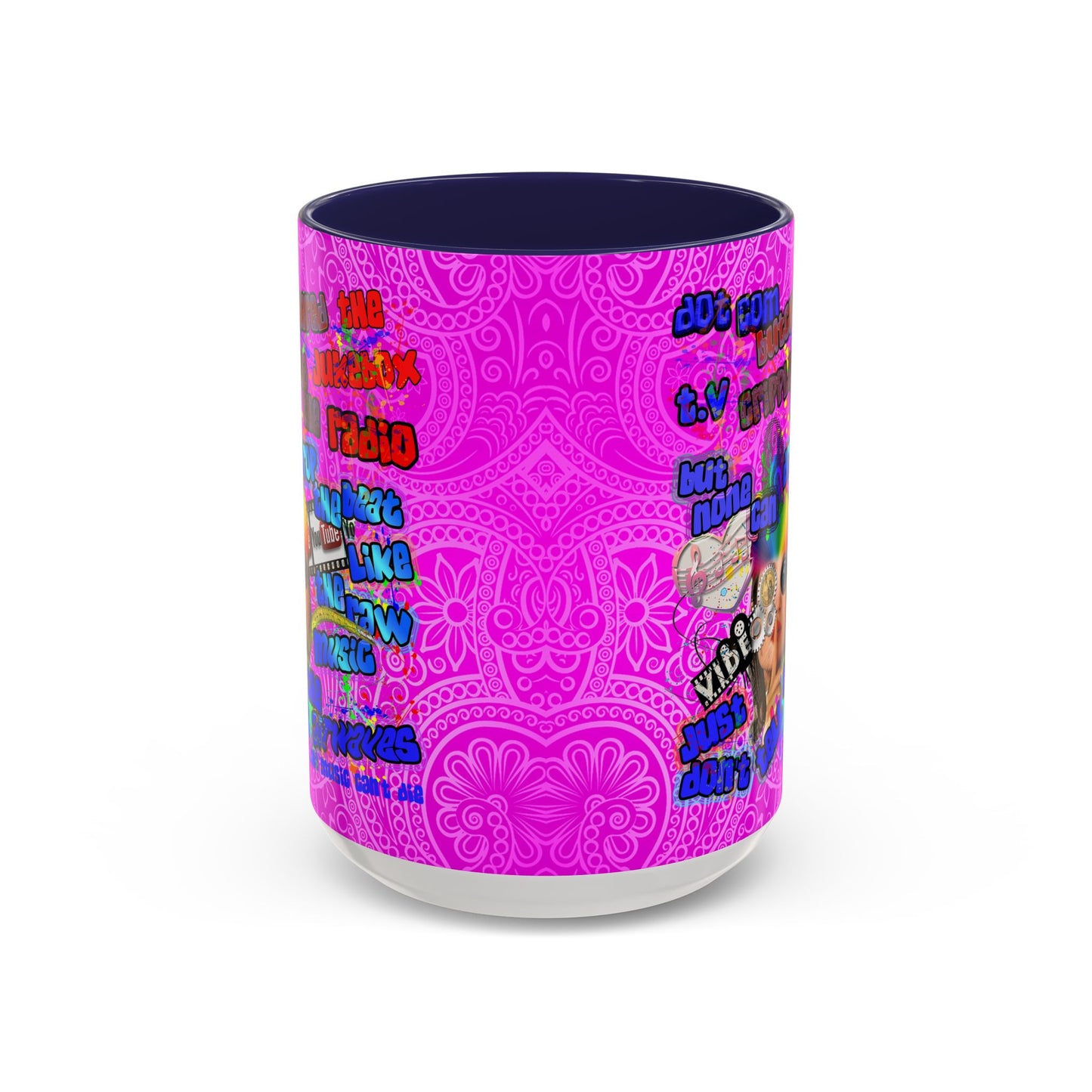 drop the beat - Accent Mug (pink swirl)