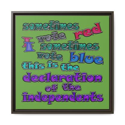 declaration of the independents - framed canvas art (green)