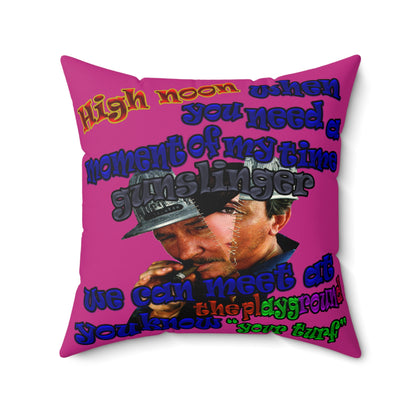 high noon - Faux Suede Square Pillow - (pink)