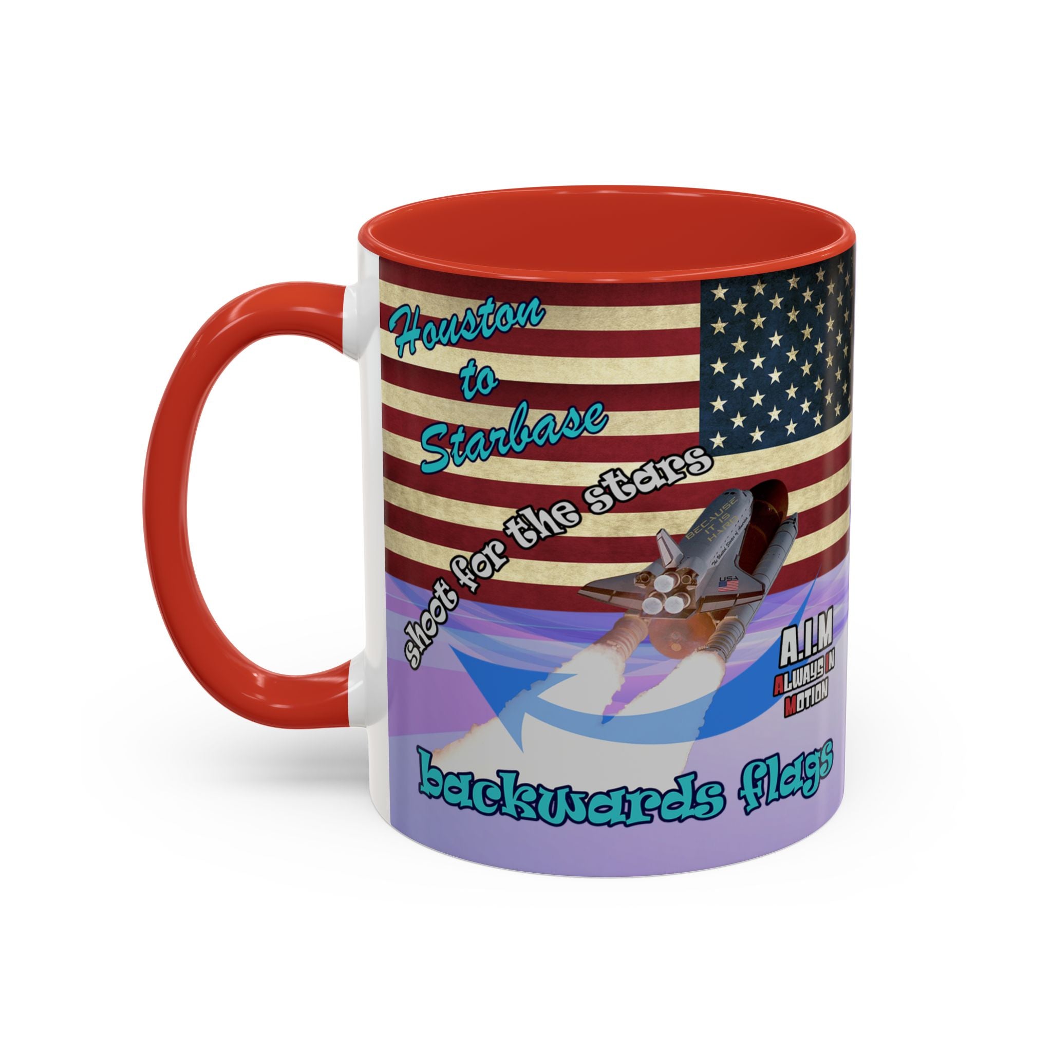 shoot for the stars - Accent Mug (light blue-pink wave)