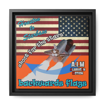 shoot for the stars - framed canvas art (orange)