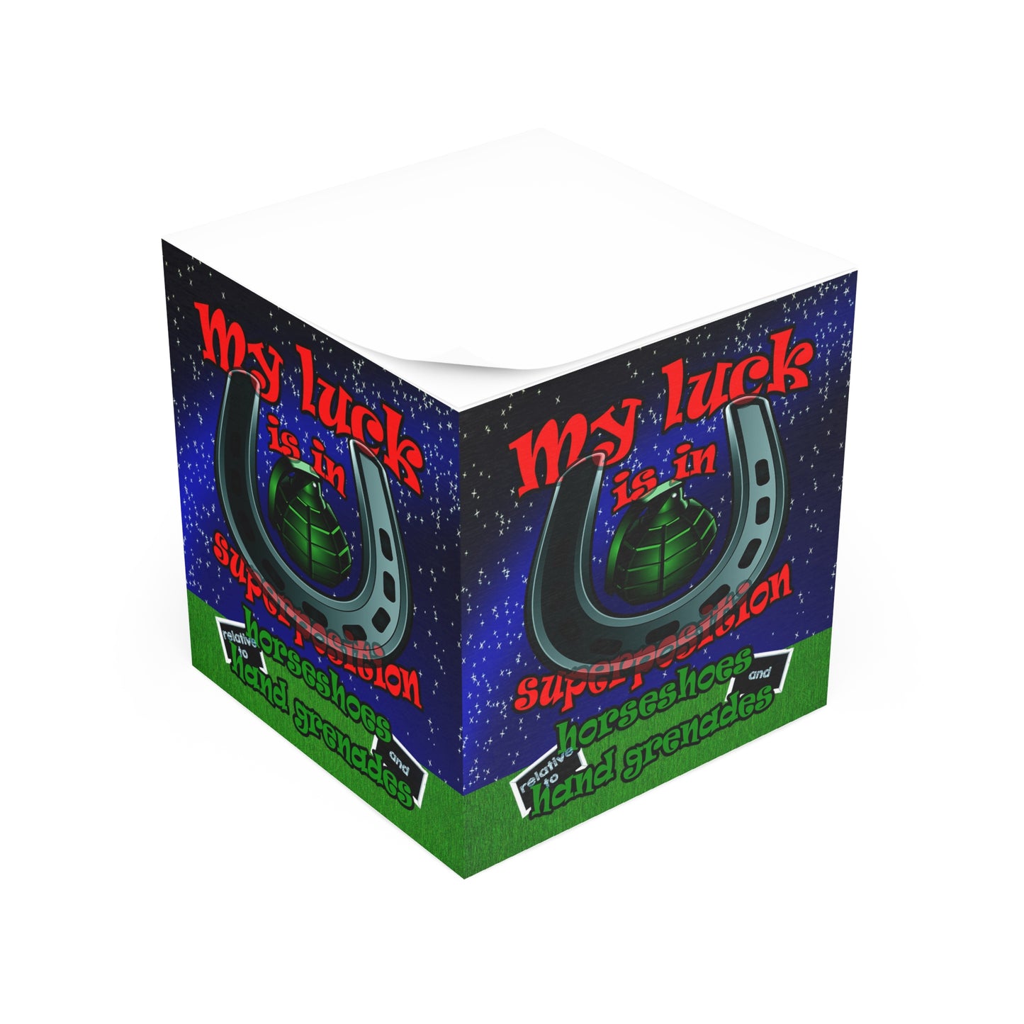 my luck - note cube ('snoops' background)