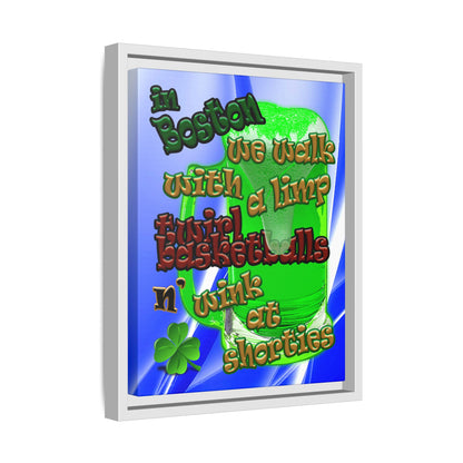 celtics logo - framed canvas art (blue-white wave)