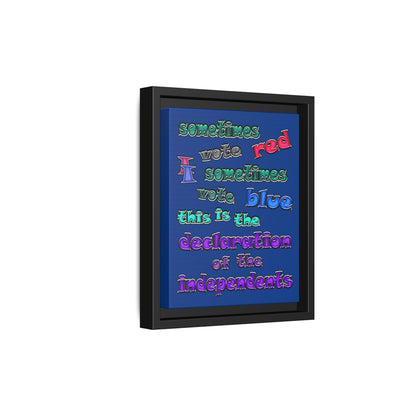 declaration of the independents - framed canvas art (dark blue)
