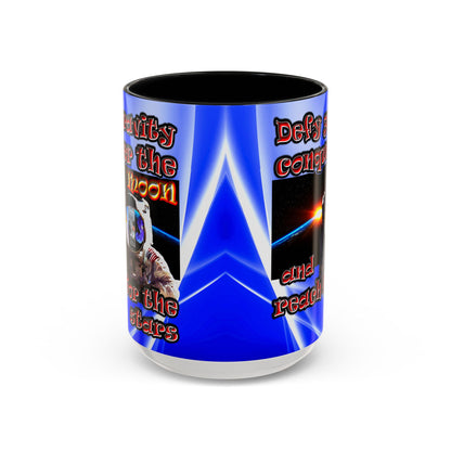 defy conquer reach - Accent Mug (blue-white wave)