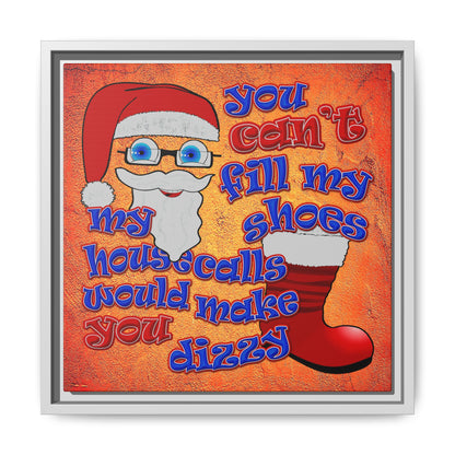 santa's shoes - framed canvas art (burnt orange)