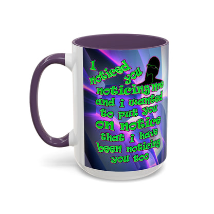noticed you noticing - Accent Mug (grey-pink wave)