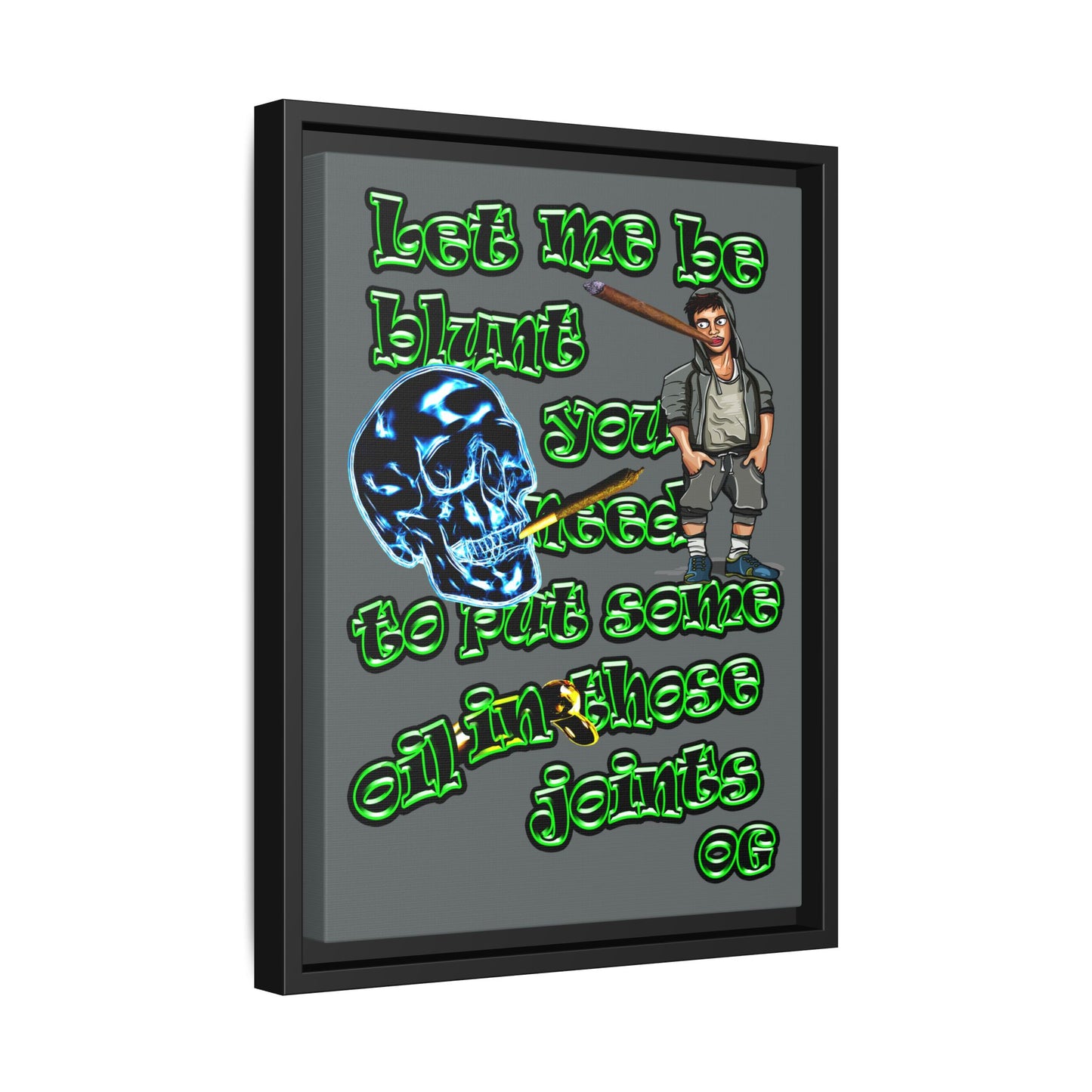 og - framed canvas art (dark grey)