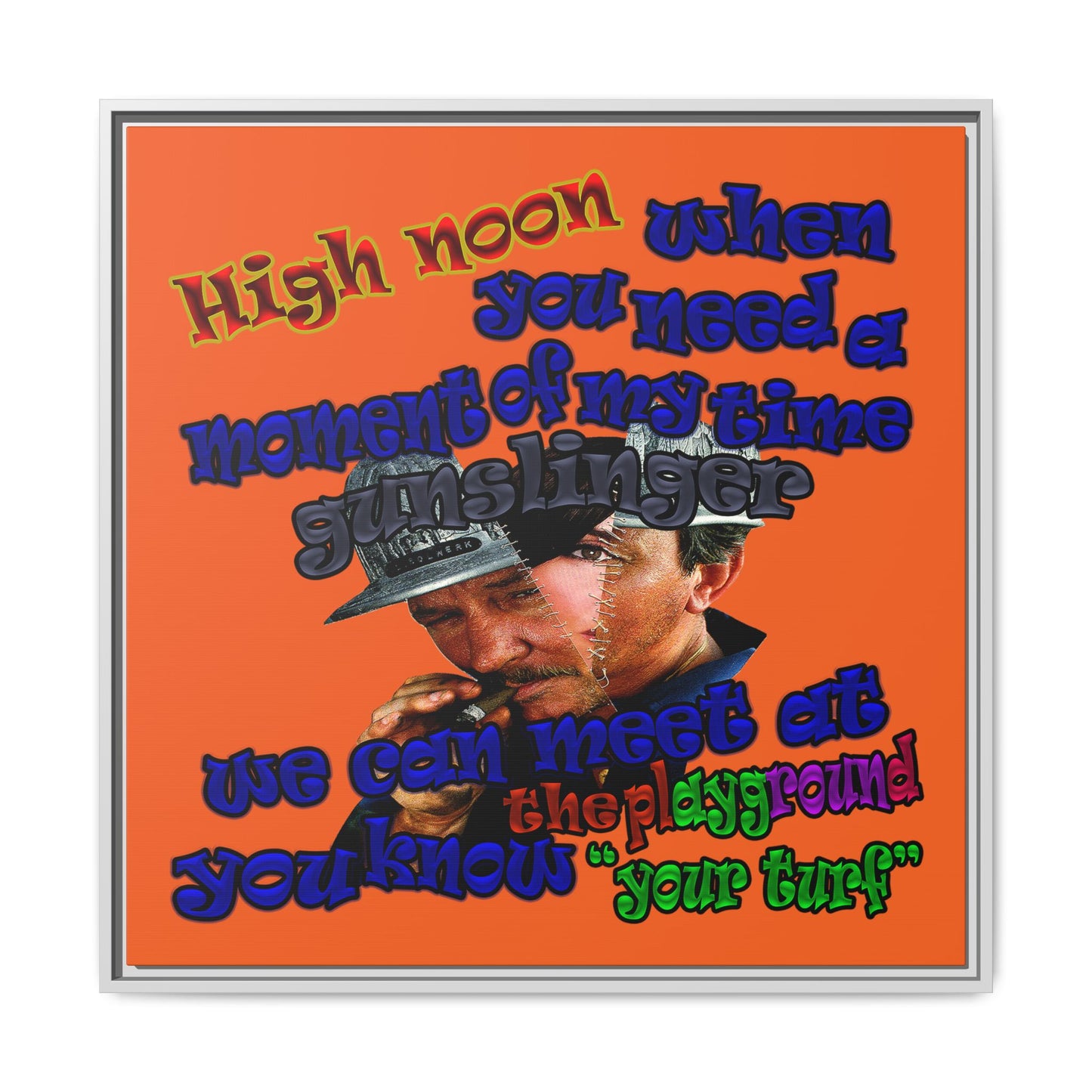 high noon - framed canvas art (orange)