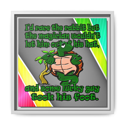 turtle race - framed canvas art (rainbow split)