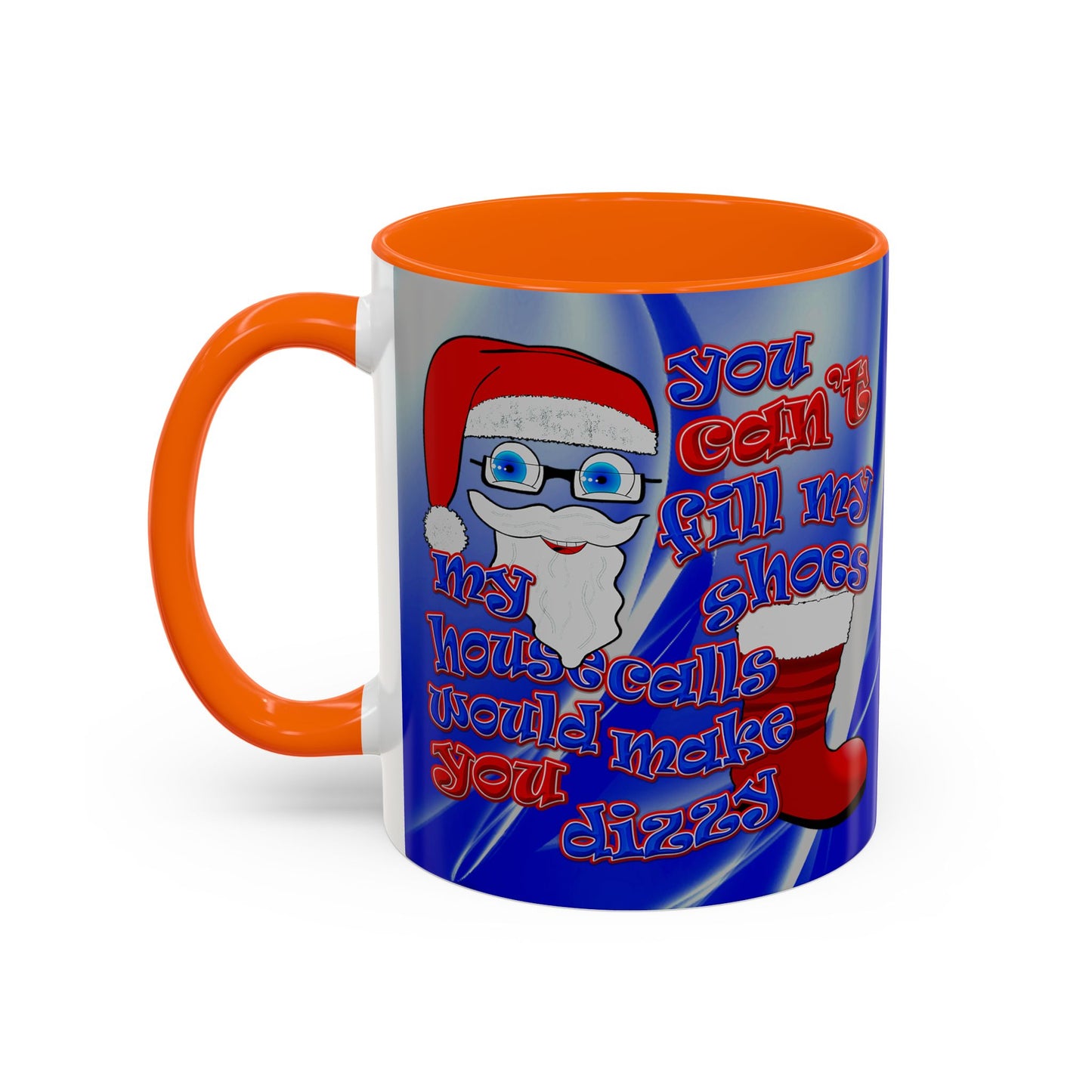 santa's shoes - Accent Mug (blue-white wave)