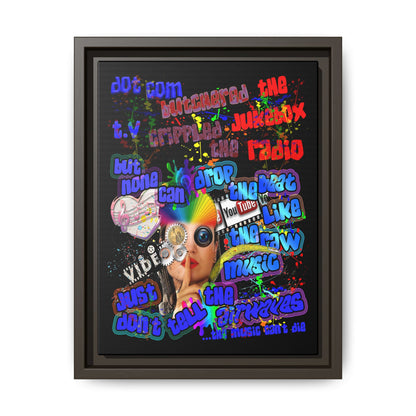 drop the beat - framed canvas art (black)