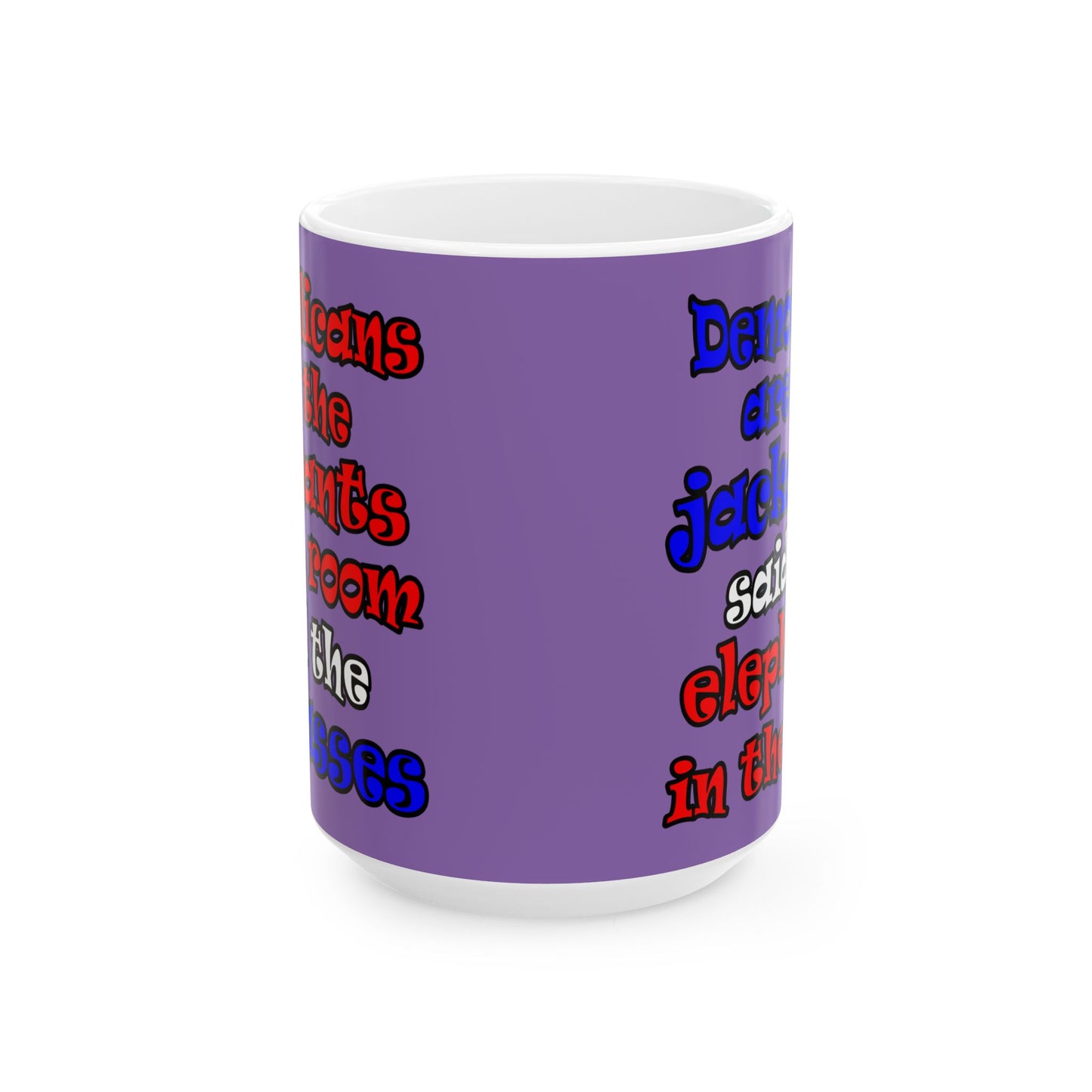 donkeys and elephants - White Mug (light purple)