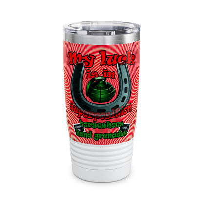 my luck - Ringneck Tumbler, 20oz (yellow-orange wave)