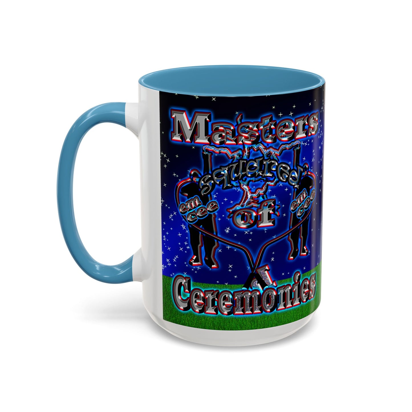 em cee squared - Accent Mug ('snoops' background)