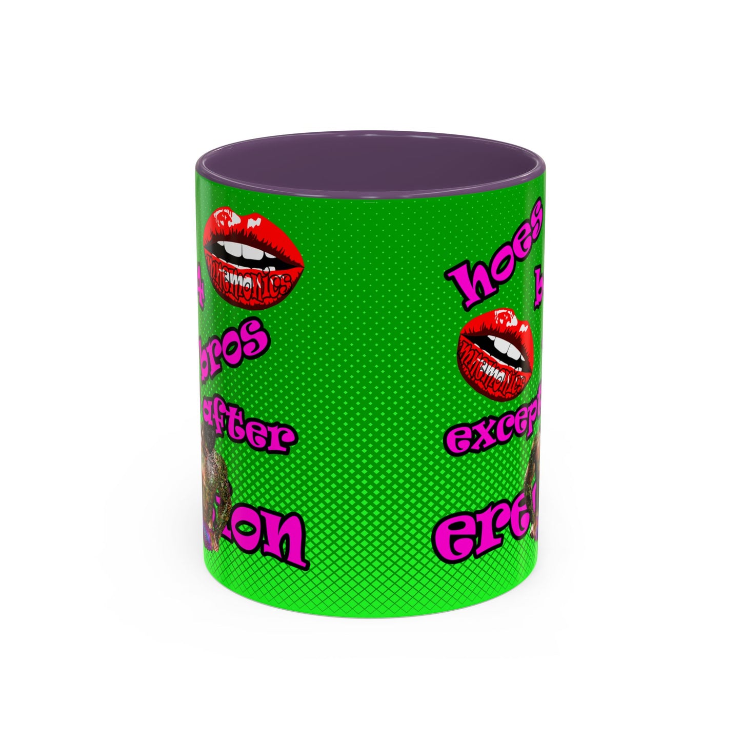 hoes b4 bros - Accent Mug (logo green)