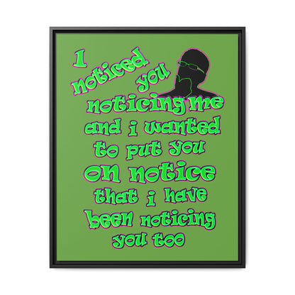 noticed you noticing - framed canvas art (green)