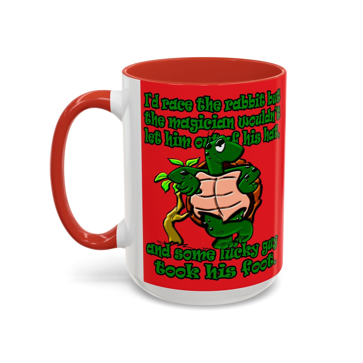 turtle race - Accent Mug (red)