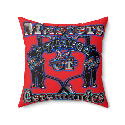 em cee squared - Faux Suede Square Pillow - (red)