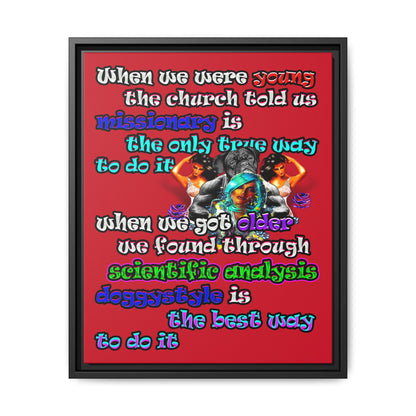 doggystyle - framed canvas art (dark red)