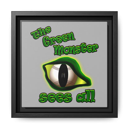 green monster - framed canvas art (light grey)
