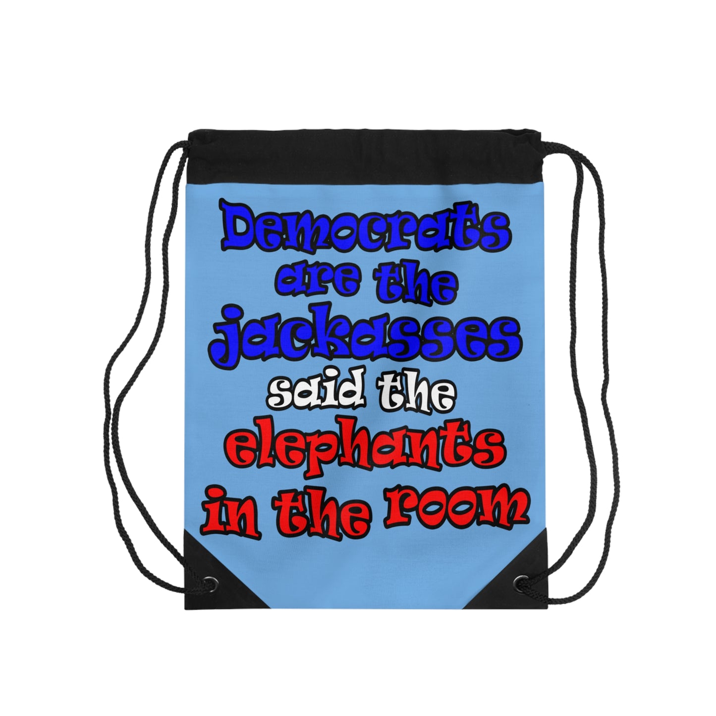 donkeys and elephants - Drawstring Bag (light blue)