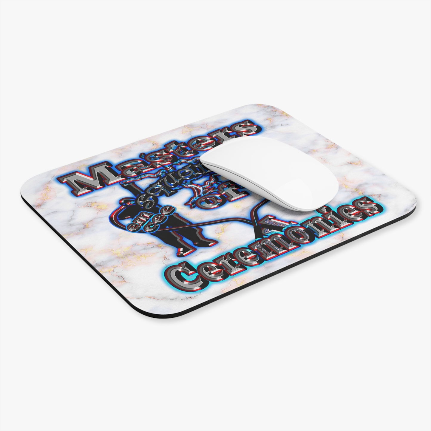 em cee squared - Mouse Pad (Rectangle) (white marble)