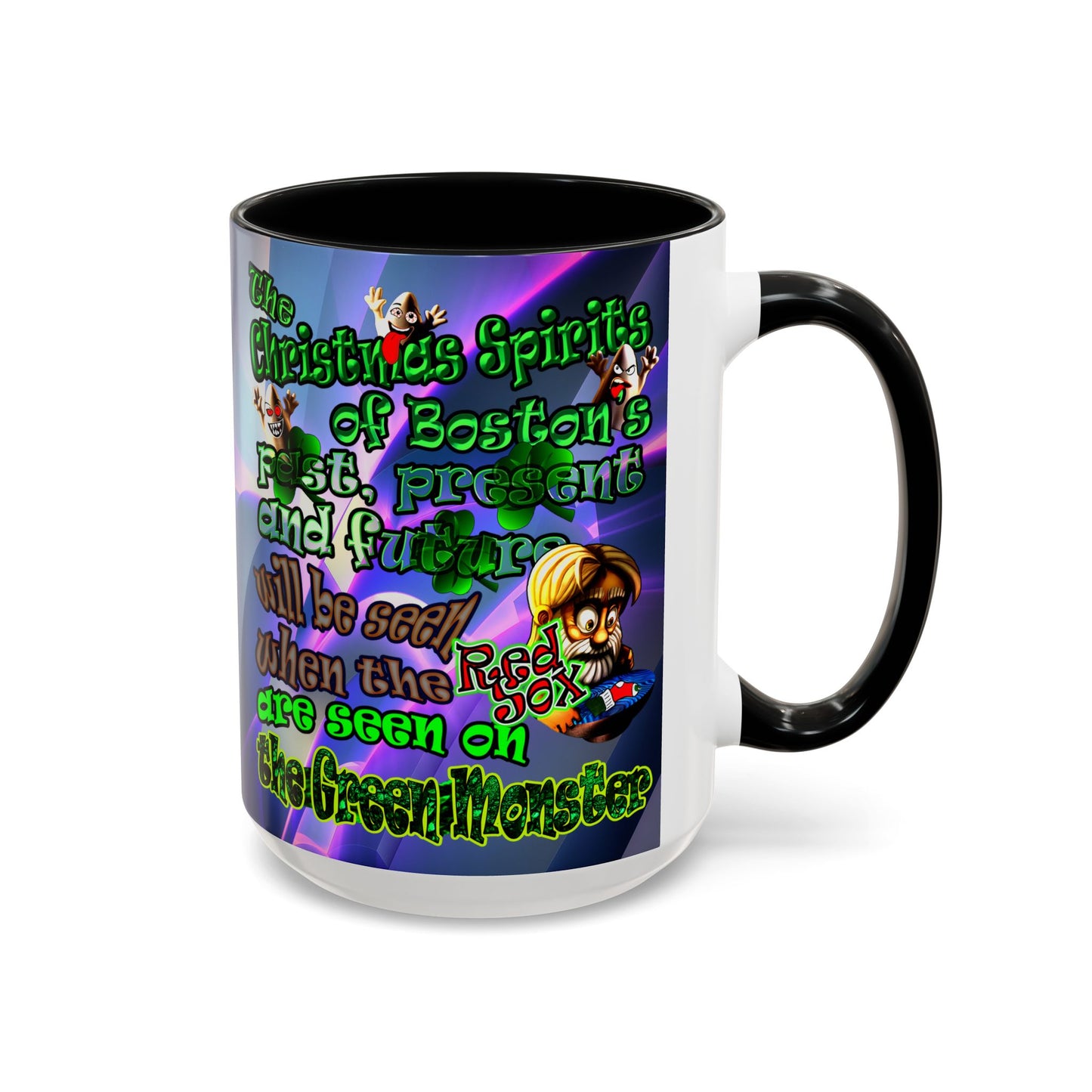 christmas spirits of boston - Accent Mug (grey-pink wave)