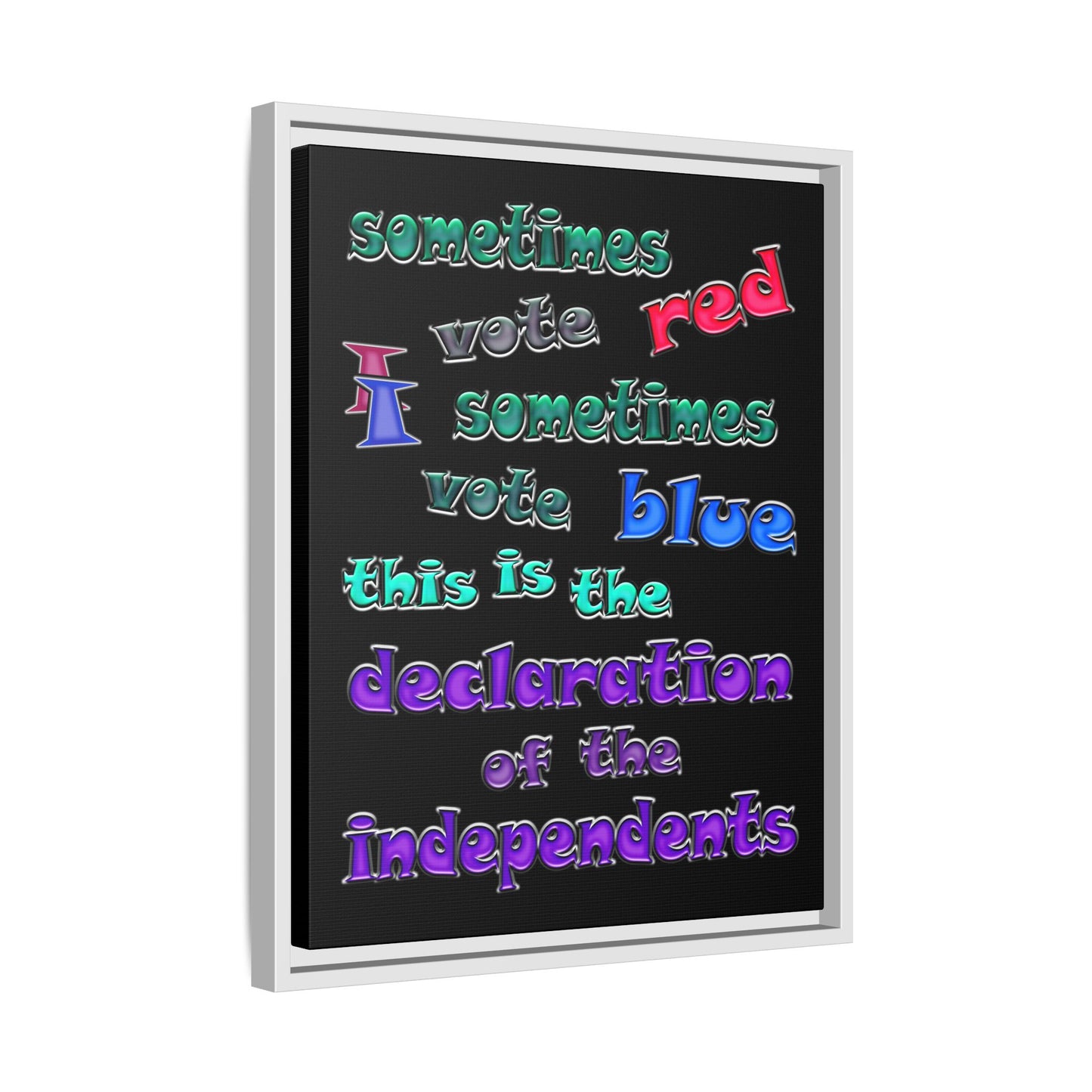 declaration of the independents - framed canvas art (black)