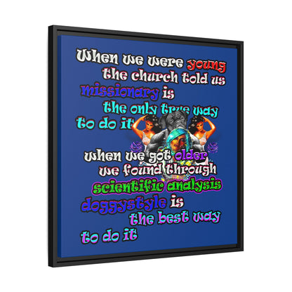 doggystyle - framed canvas art (dark blue)