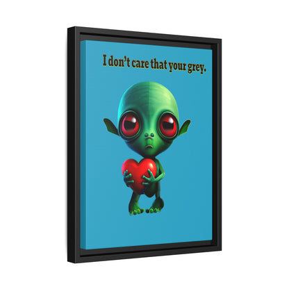 I don't care that your grey - framed canvas art (turquoise)