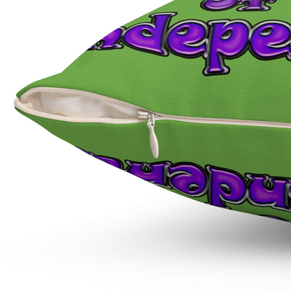 declaration of the independents - Spun Polyester Square Pillow - (green)