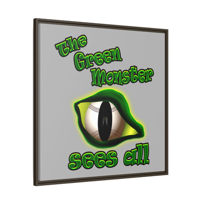 green monster - framed canvas art (light grey)